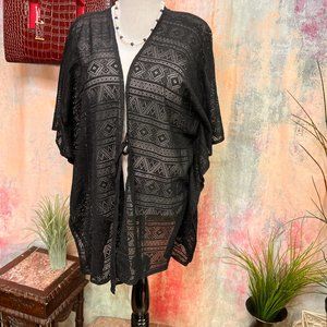 📌C & A Light and Flowy  Thin Long Plus Drop Shoulder Swimwear Cover Up